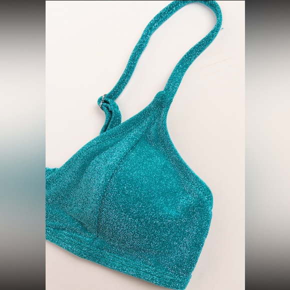 🧜🏼♀️ NWT CUPSHE Women’s Sparkle Bikini Large Bralette High Waisted Bottom - Picture 4 of 4